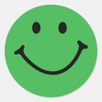 Sticker Rond visage vert classique