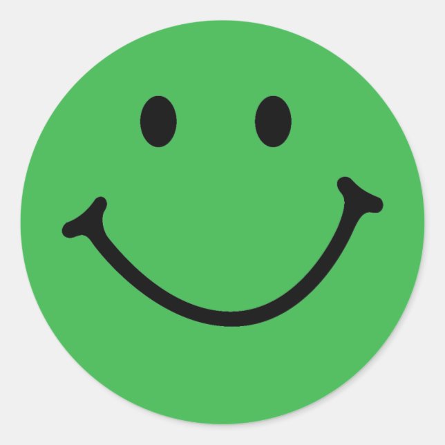 Sticker Rond visage vert classique (Devant)