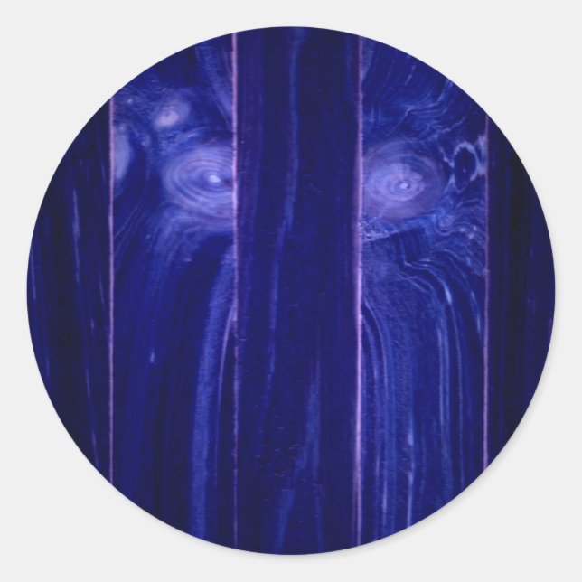 Sticker Rond Visage Yeti en bois (Devant)