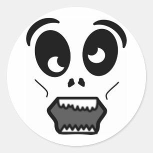 STICKER ROND VISAGE ZOMBIE