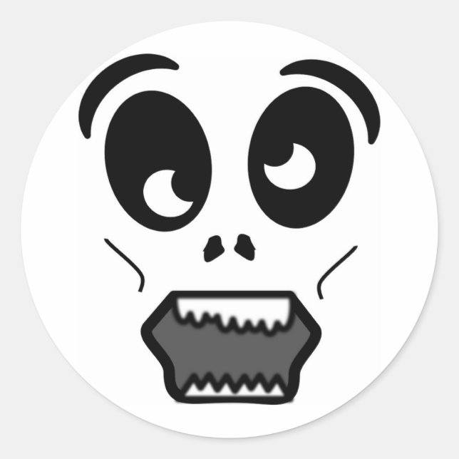 STICKER ROND VISAGE ZOMBIE (Devant)
