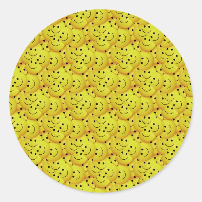 Sticker Rond Visages souriants (Devant)
