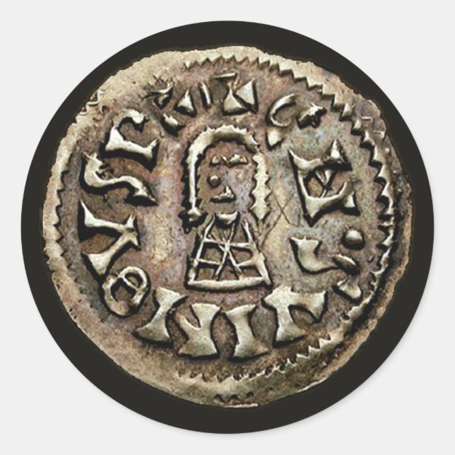 Sticker Rond Visigoth Chindaswinth Gold Coin Obverse (Devant)