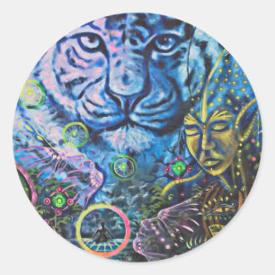 Sticker Rond Vision du tigre