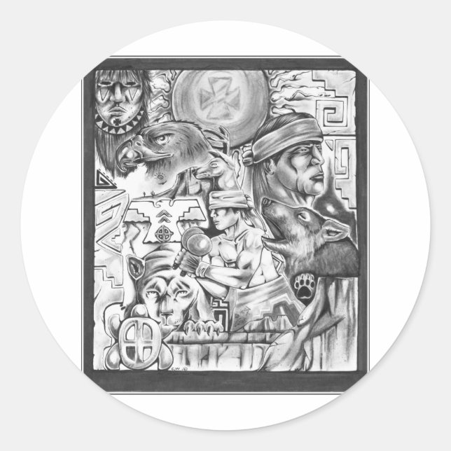 Sticker Rond Vision Yaqui (Devant)