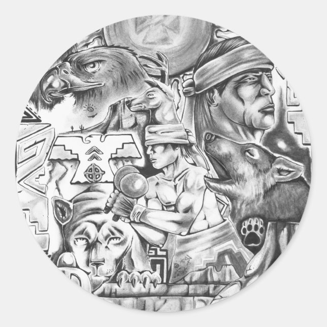 Sticker Rond Vision Yaqui (Devant)