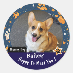 Sticker Rond Visite de chien thérapeutique sur le thème de la S