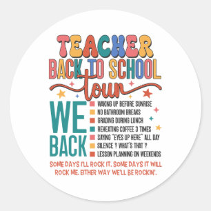 Sticker Rond Visite de rentrée des profs Bruh On est de retour
