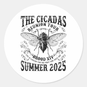 Sticker Rond Visite de réunion du Cicadas Brood Xiv