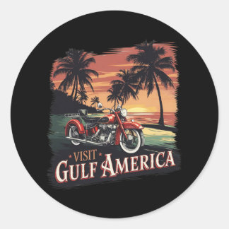 Sticker Rond Visitez Le Golfe Du Mexique D'Amérique Du Golfe