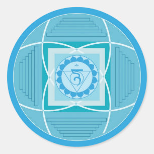 Sticker Rond Visuddha Chakra Mandala