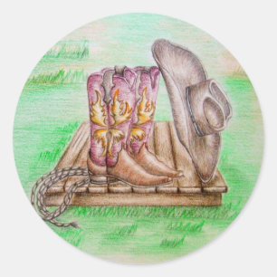 Sticker Rond Vitesse de cowboy
