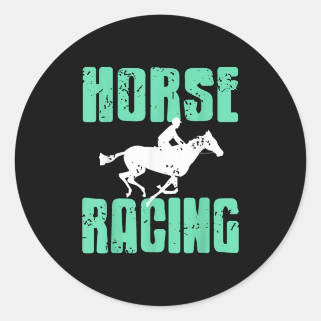 Sticker Rond Vitesse Des Fanatiques De Course De Cheval Et Sur (Devant)