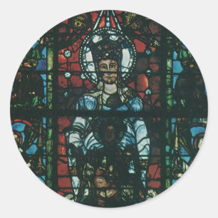 Sticker Rond Vitrail d'église religieuse vintage