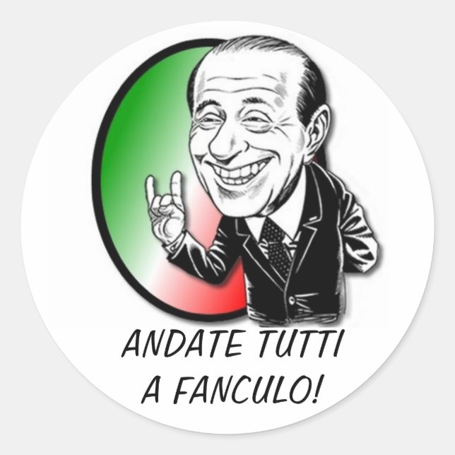 STICKER ROND VIVA BERLUSCONI ! (Devant)