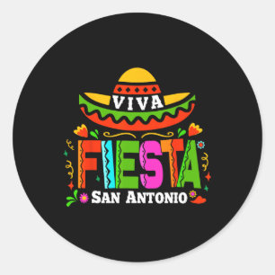 Sticker Rond Viva Fiesta San Antonio Cinco De Mayo Sombrero