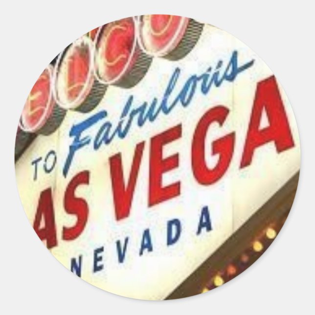 Sticker Rond Viva Las Vegas (Devant)
