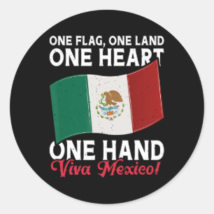 Sticker Rond Viva Mexico - Mexique Drapeau de l'indépendance me