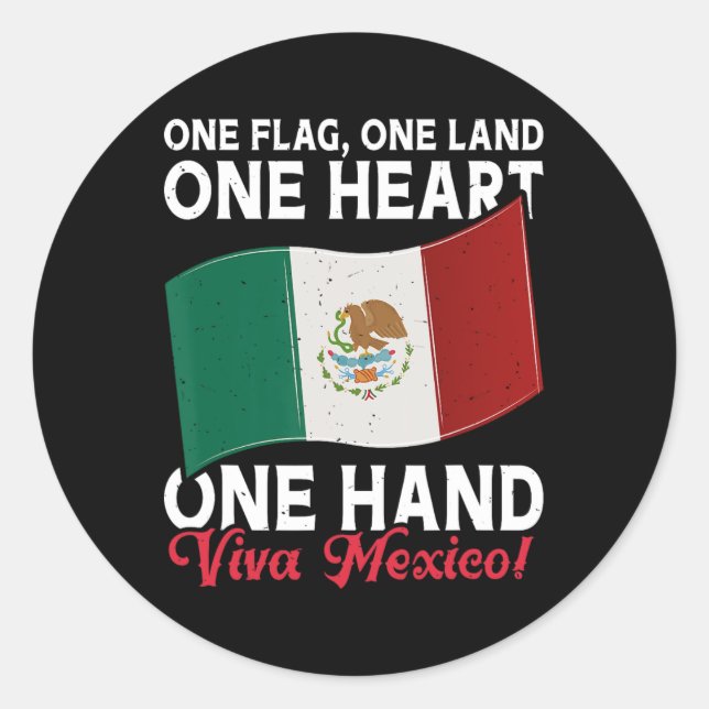 Sticker Rond Viva Mexico - Mexique Drapeau de l'indépendance me (Devant)