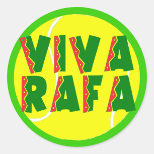 Sticker Rond VIVA RAFA avec balle de tennis