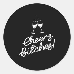 Sticker Rond Vive la fête drôle Es adulte Nouvel An Fête amusan