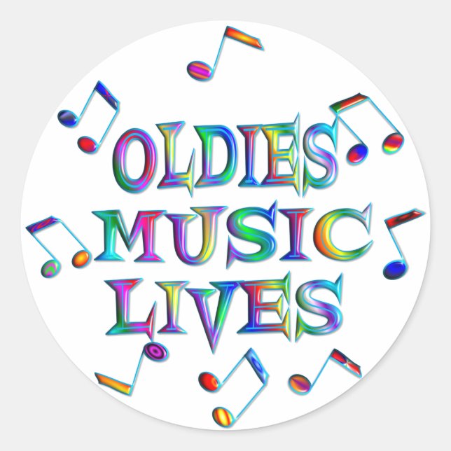 Sticker Rond Vive la musique Oldies (Devant)