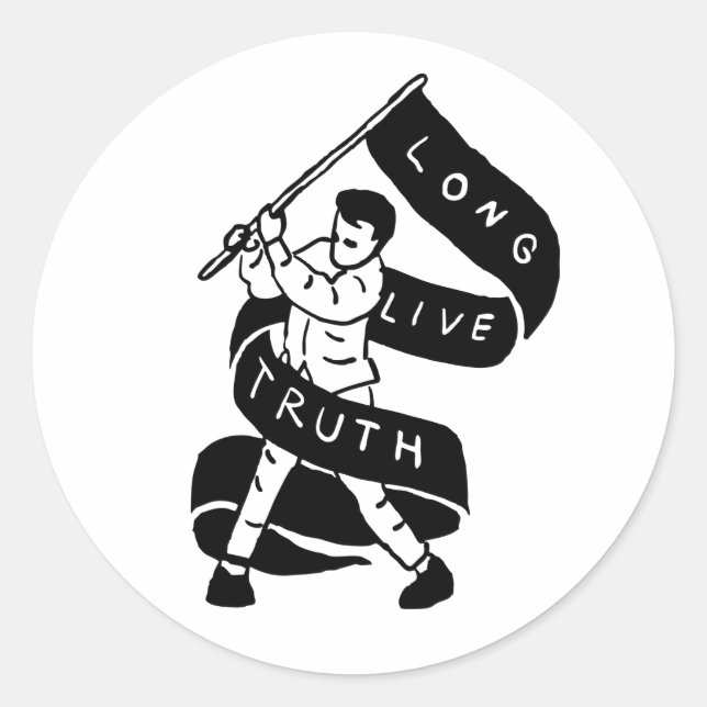 Sticker Rond Vive la vérité (Devant)