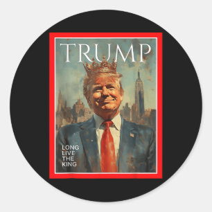 Sticker Rond Vive Le Roi Trump