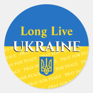 Sticker Rond Vive L'Ukraine, Priez Pour La Paix, Vos Messages