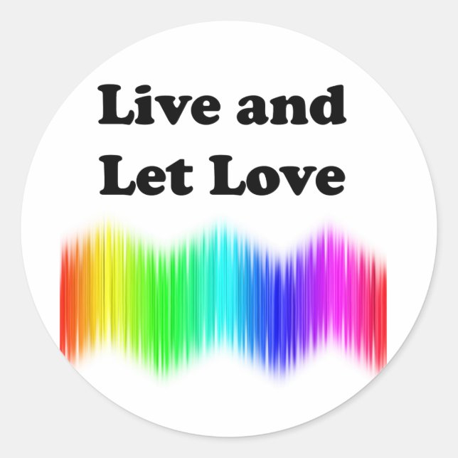 Sticker Rond Vivez et laissez l'amour (Devant)