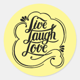 Sticker Rond Vivez, riez, aimez