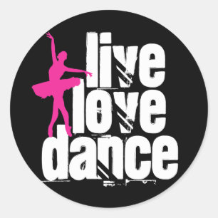 Sticker Rond Vivre, Amour, Danse Ballerina