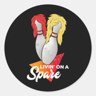 Sticker Rond Vivre Dans Une Équipe De La Spare Bowling League