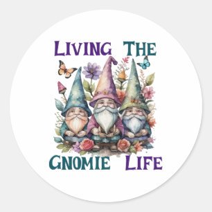 Sticker Rond Vivre La Vie Gnome