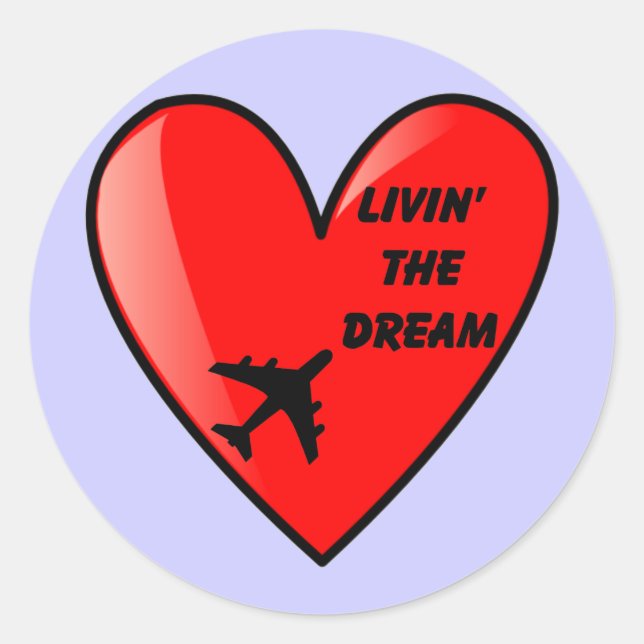 Sticker Rond Vivre le coeur du rêve (Devant)