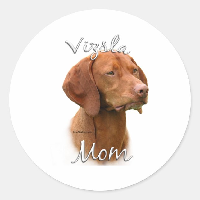 Sticker Rond Vizsla Maman 2 (Devant)