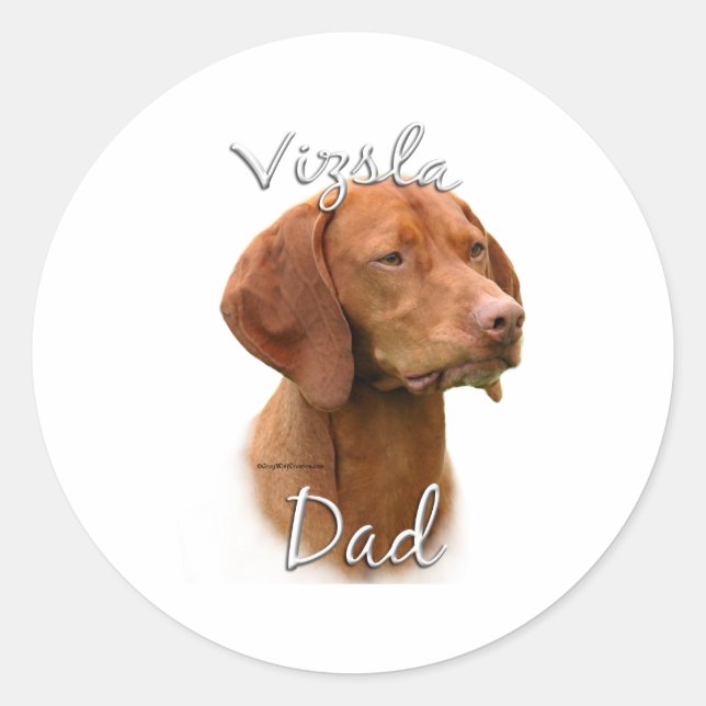 Sticker Rond Vizsla Papa 2 (Devant)