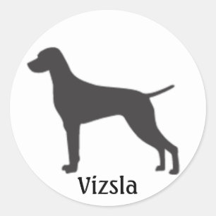 Sticker Rond Vizsla Silhouette