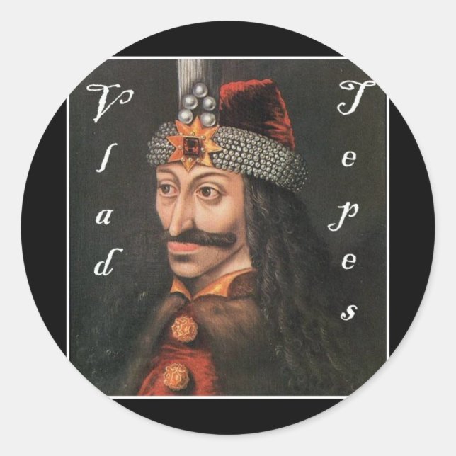 Sticker Rond Vlad Tepes avec nom dans Blackadder (Devant)