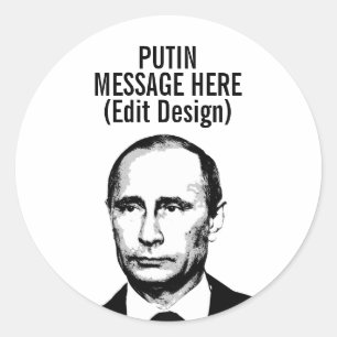 STICKER ROND VLADIMIR POUTINE PERSONNALISÉ