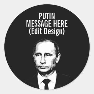 STICKER ROND VLADIMIR POUTINE PERSONNALISÉ