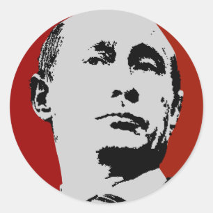 Sticker Rond Vladimir Poutine rouge