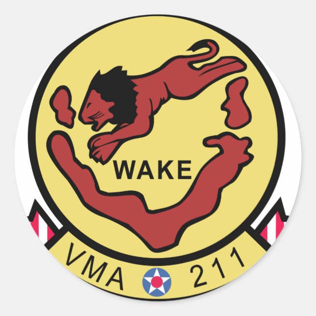 Sticker Rond VMA-211 Wake Island Avengers (Devant)