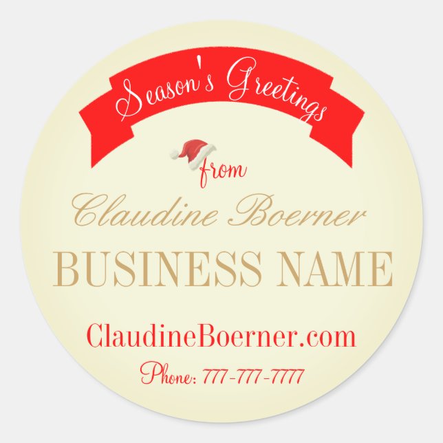 Sticker Rond Vœux de la saison d'étiquettes d'autocollants d'en (Devant)