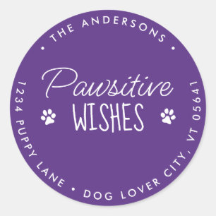 Sticker Rond Voeux de Noël Animaux de compagnie Chien de retour