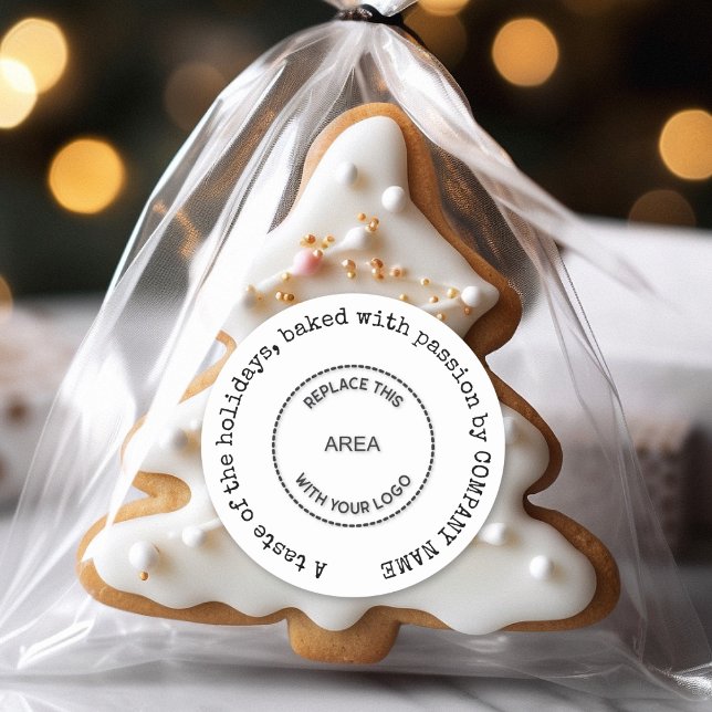 Sticker Rond Voeux de Noël de la boulangerie Nom Logo Favoriser (Créateur téléchargé)