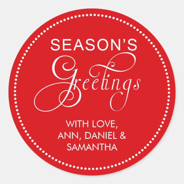 Sticker Rond Vœux de saisons de couleur changeable nom personna (Devant)