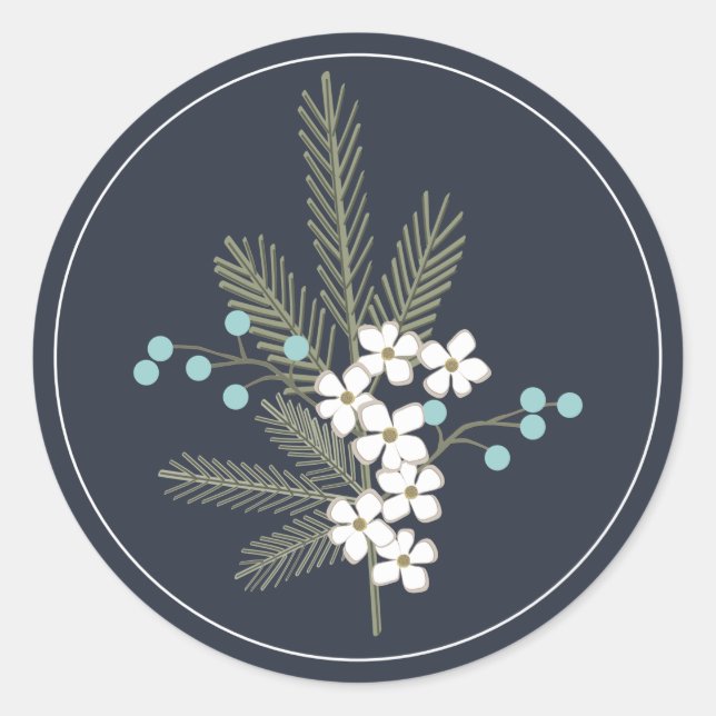 Sticker Rond Voeux de vacances Monogramme Enveloppe de Noël Sce (Devant)