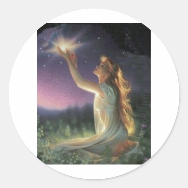 Sticker Rond Voeux Parmi Les Étoiles (Devant)