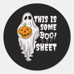 Sticker Rond Voici Bosheet Ghost Retro Halloween Costume Me